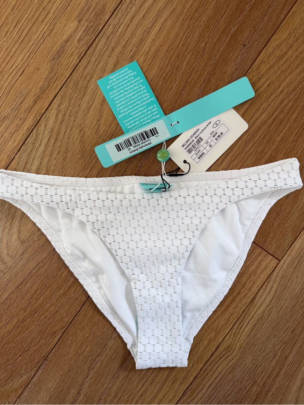 Melissa Odabash NWT White Textured Bikini Bottom SIZE 6